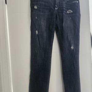 Rock & Republic Dark Wash Skinny Jeans with Distressed Details